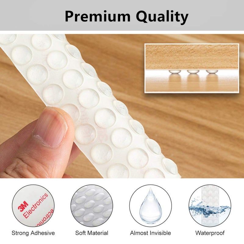 FURNIMATE Clear Cabinet Door Drawer Bumpers Pads 100PCS 8.5 x 2.5mm Small Rubber Bumper Pads Sound Dampening for Cabinet Doors Drawers Picture Frames Laptop - Image 4